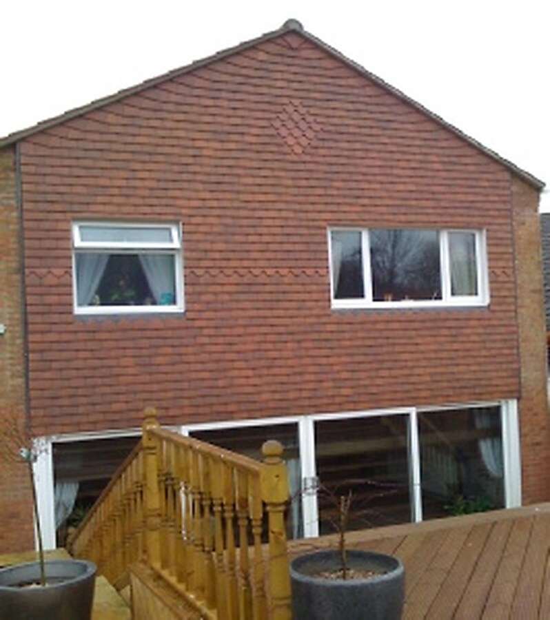 Tile-hung gable on a residential property